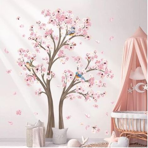 Serbia – Sticker mural arbre de fleurs de cerisier 150cm – Décoration murale pour salon, chambre d'enfants et bébé – Facile à coller et amovible (1/5)