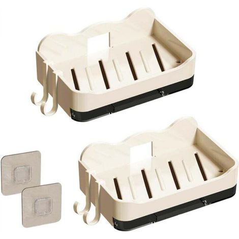 Set di 2 portasapone, portasapone da doccia, portasapone e portaspugna da parete, per bagno e cucina