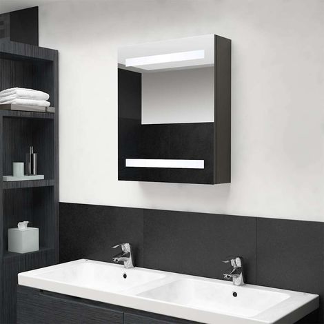 vidaXL Armario de baño con espejo gris antracita 50x14x60 cm (1/5)