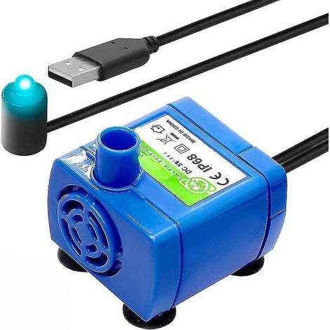 Bomba sumergible para bebederos de mascotas, bomba para fuentes de mascotas, bomba de repuesto con conexión USB para fuentes de gatos. (1/5)