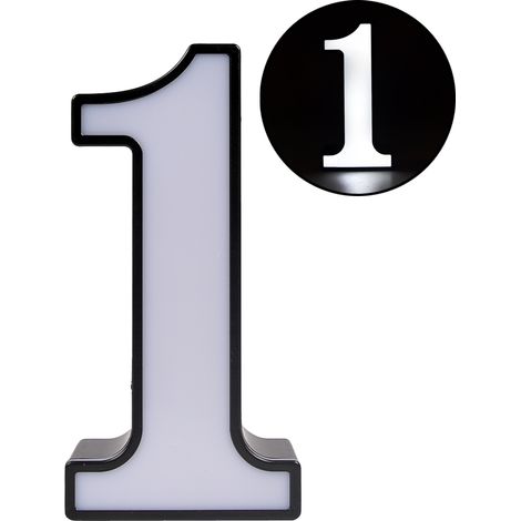 DECORAZIONE LUMINOSA LED A BATTERIA NUMERO 1 - IDEALE PER EVENTI COMPLEANNI E DECORAZIONI PER LA CASA (1/2)