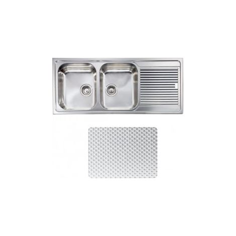 CM 011267SCSSP Zenith Plus Lavello da Incasso 2 Vasche 116x50 cm Acciaio Inox Antigraffio colore Inox (1/5)
