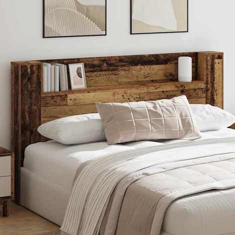 Kopfteil mit Regal Altholz 180 x 17 x 104,5 cm Holzwerkstoff