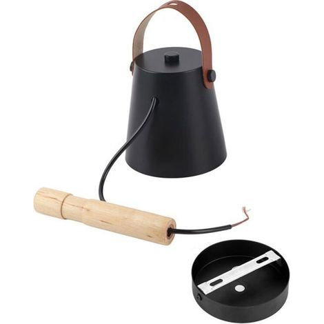 Eosnow Modern Ironwood Wall Lamp for Bedroom, Porch, Hallway, or Office - Black Decor (1/4)