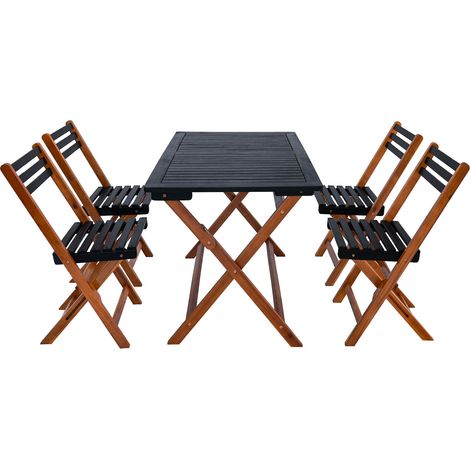 Conjunto de muebles de jardín de 5 piezas en madera de acacia gris natural 030010531 (1/5)