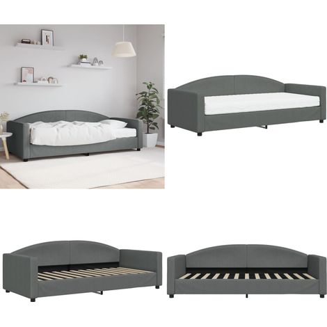 Tagesbett mit Matratze Dunkelgrau 90x200 cm Stoff - Tagesbett - Schlafsofa - Gästebett - Doppelbett - Sofa Bett Kombination - Home & Living (1/5)