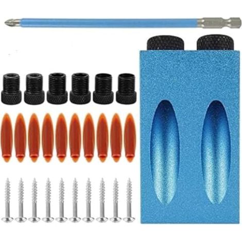Kit de menuiserie 15 pièces : gabarit de perçage à trous de poche