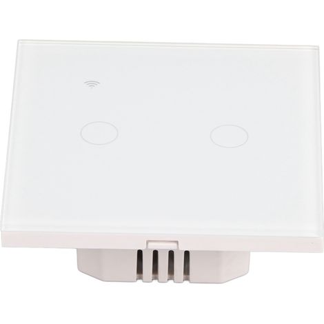 Interrupteur intelligent à commande vocale multi-utilisateurs, double interrupteur Wi-Fi à commande unique, blanc, AC110‑240V (1/5)