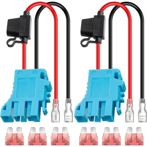Paquet de 2 Connecteurs de Faisceau de Câbles 12 AWG de Remplacement pour Batterie 12 V SLA sur Véhicule, D'Équitation avec Fusible (1/5)