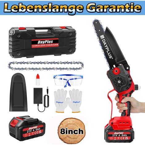 Elektro Kettensäge Akku Kettensäge Mit Akku Ladegerät Baumsäge Handkettensäge 8" (1/5)