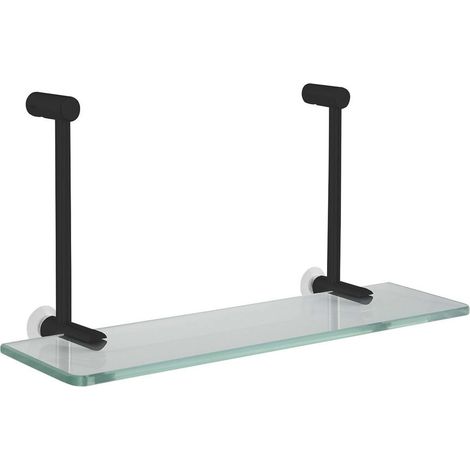 Sapho - Mensola per box doccia, lunghezza 40 cm, nero opaco 1301-15B (1/3)