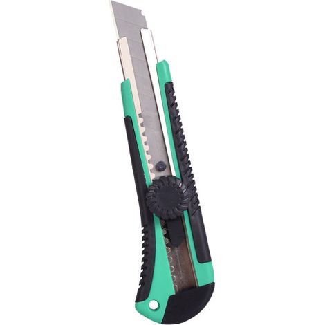 Cuter 18mm Preciso Verde/nero Retrattile In Acciaio Con Bloccaggio Ruota Antiscivolo Guardia ergonomica4cuch 3x16x4.5cm (1/3)