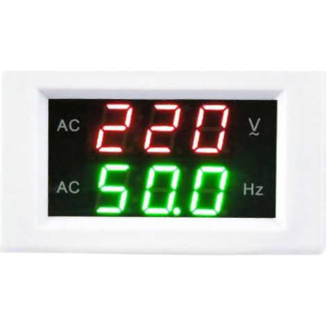 Generator-Doppeldisplay-LED-Digital-Wechselstromvoltmeter-Frequenzmesser-Prüfgerät (Weiß)