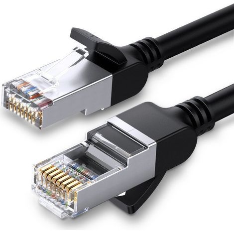 Câble réseau UGREEN NW101 avec fiches métalliques, Ethernet RJ45, Cat.6, UTP, 10 m (noir)