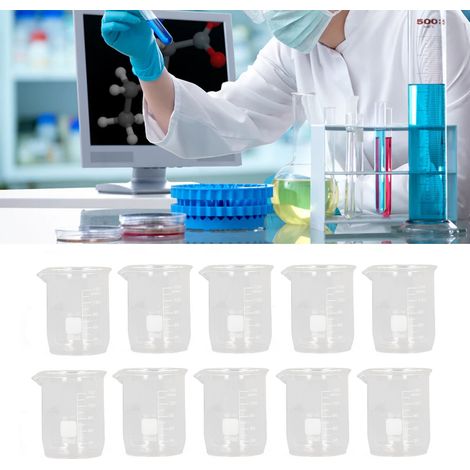 Set aus 10 Glasbechern à 150 ml für industrielle und akademische Experimente, Lehrmittel, zusammen verkauft. (1/5)