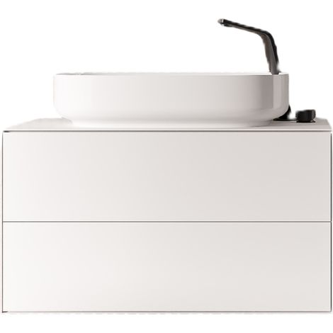 BERNSTEIN - Mobile lavabo da bagno bianco opaco 60x50x45cm (LxPxA) con 2 cassetti scorrevoli - MILOU60	Bianco opaco