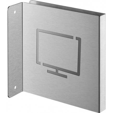 Targa segnaletica <>, acciaio inox spazzolato, 120 x 120 mm, con bordo ripiegato – THIRARD