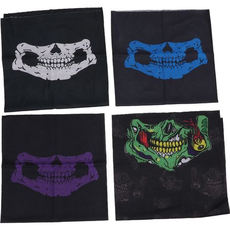 Cachecol Halloween Crâne Motif Cyclisme Respirant Tour de Cou Demi-Visage Coupe-Vent Sans Couture (1/5)