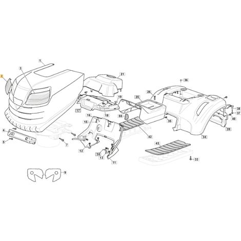 Embellecedor faro derecho tractor de césped modelos SD98 ORIGINAL STIGA 325410887/0