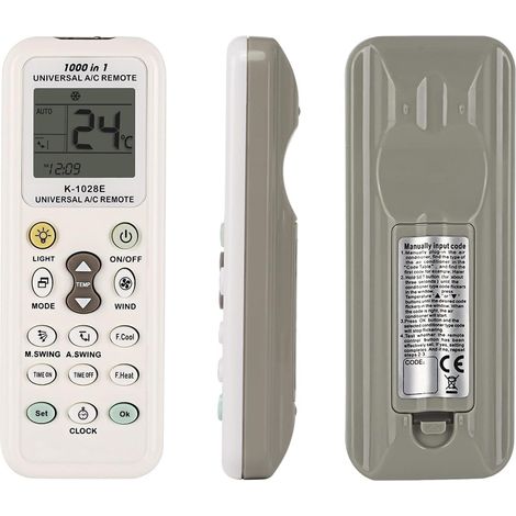 Control remoto universal para aire acondicionado LG Gree Midea Toshiba Haier Daikin Hitachi Sharp Panasonic Samsung Sanyo Hisense Fujitsu Whirlpool y más de 1000 marcas Controlador de aire acondiciona (1/5)