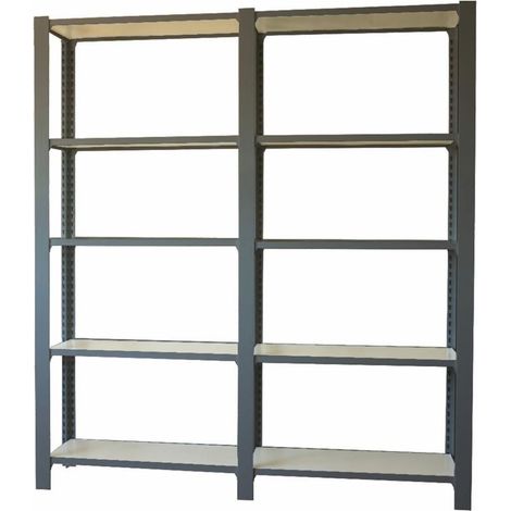 Estantería OFFICLICK 5/300 wood i+a antracita/blanco