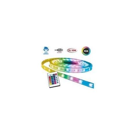 Cinta LED RGB - GEEK MONKEY - Geek Monkey - 10 m 180 LEDs - Protector de silicona - Control remoto IR (1/2)
