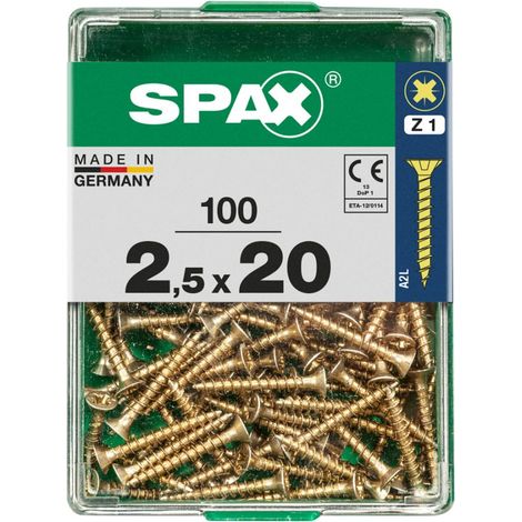 Spax Universalschrauben 2.5 x 20 mm PZ 1 - 100 Stk. Holzschrauben