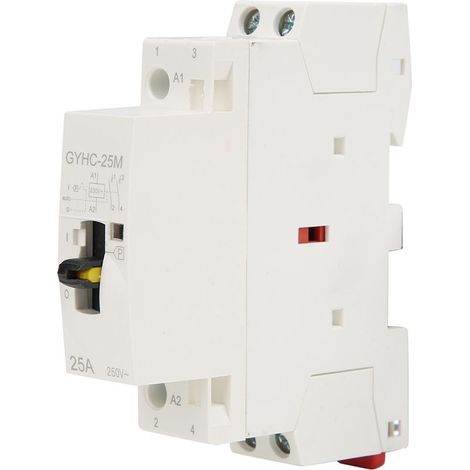 2P 25A 220V 50Hz DIN Rail Domestique AC Contacteur avec Commande Manuelle Switch2NO (1/5)