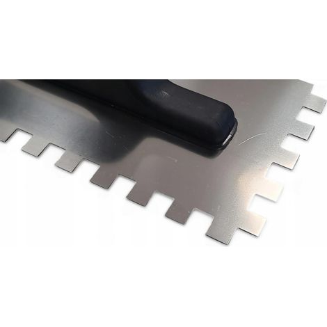 Edelstahlkelle, gezahnt, 12x12mm, Kunststoffgriff 270 für Mörtelkleber