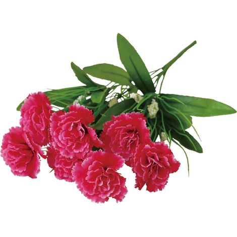 Bouquet De Fleurs Artificielles - Tige En Fer Recouverte De Plastique - Fleur En Tissu Souple Et Réaliste - Rouge - Pour Décoration Intérieure Et Extérieure - 1 Pièce (1/4)