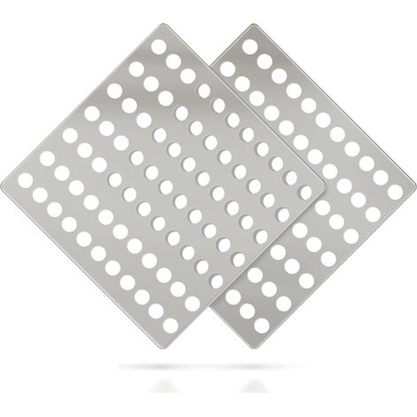Lot de 2 grilles d'évacuation en acier inoxydable antirouille 15x15cm avec motif tourbillon et couvercle à trémie - Grilles d'évacuation extérieures robustes en métal