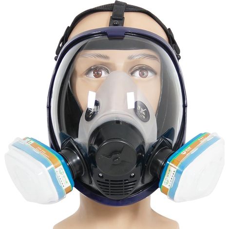 Full Coverall 6800 Reusable Full Face Respirator for Painting, Polishing, Welding and Dusting, 2 Types of Connectors, Respirator with Organic Vapor Filter (1/5)