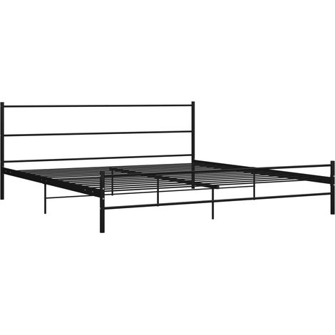 vidaXL Cadre de lit sans matelas noir métal 200x200 cm (1/5)