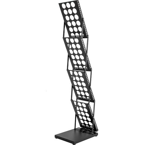YISSALE - Werkzeug - 4-stöckige Eisenmappe Faltbarer Broschürenhalter Magazinhalter Schwarz (1/5)
