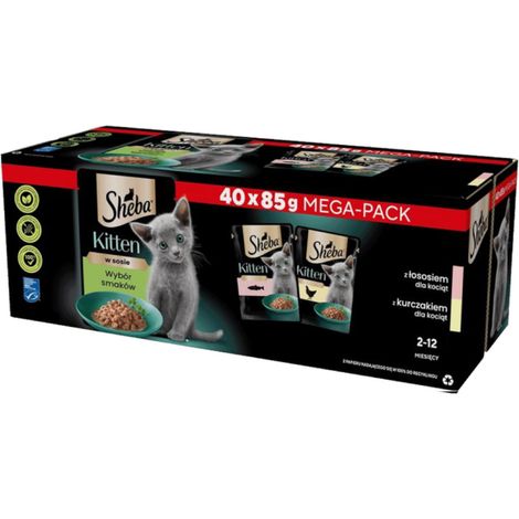 Sobres de Sheba Kitten con selección de sabores, 40 x 85 g