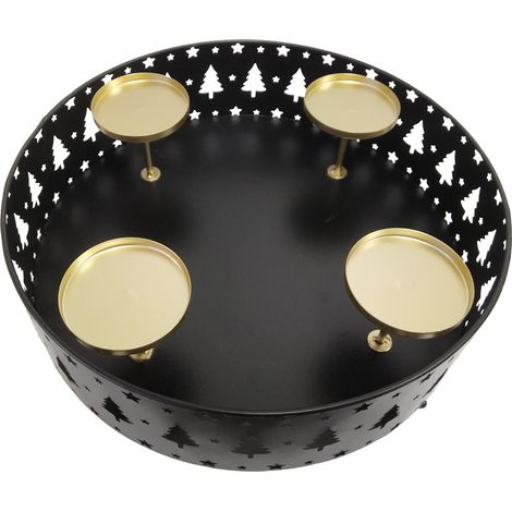 TrendLine Adventskranz Metall 35 x 35 x 10 cm (1/2)