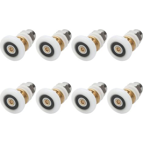 Roulettes Douche 27mm, Roulette Porte Coulissante Douche Roulement pour Porte de Douche 8 Pièces,OUYLAF (1/5)