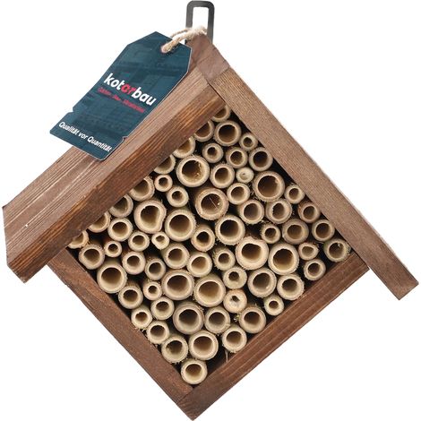 KOTARBAU® Hôtel à Insectes - 240 x 240 mm - Brun - Maison Insectes Extérieure - Pour Abeilles Sauvages Et Coccinelles - Décoration Jardin - Maison pour Coccinelle - Résistant Aux Intempéries (1/5)