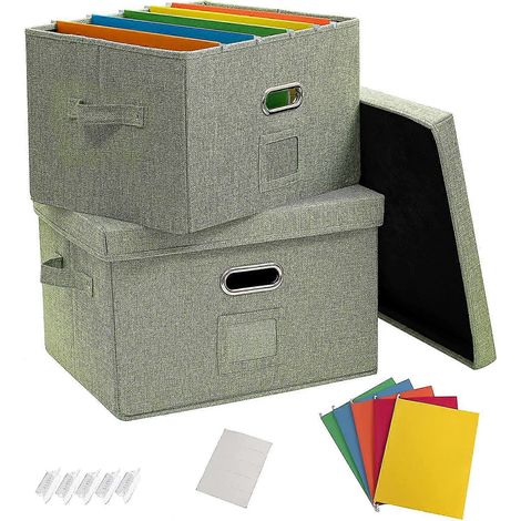 2 boîtes de rangement pour documents de bureau (1/5)