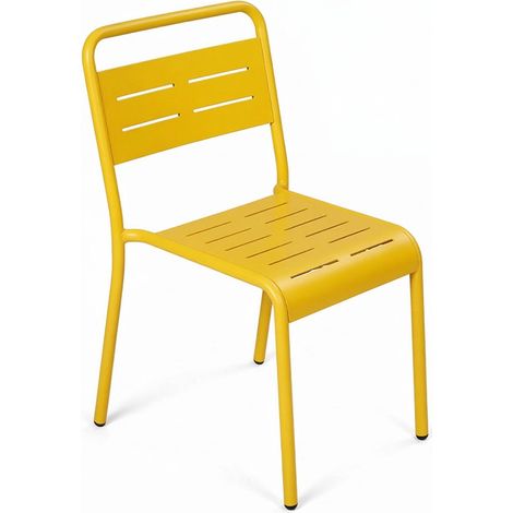 Set di 6 sedie da giardino gialle impilabili BERGAME