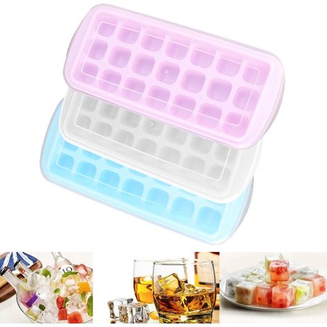 bandejas para cubitos de hielo, 21 compartimentos, silicona y PP, sin BPA, aptas para congelador, para cócteles y bebés. (1/5)