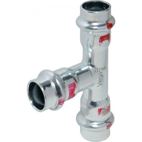 Racor tee electrocincado Viega acero 54 mm