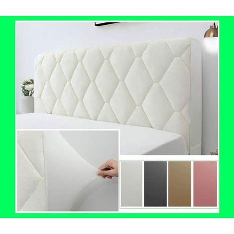 Funda para cabecero, funda protectora para cabecero, funda decorativa para dormitorio, funda suave y gruesa, funda elástica a prueba de polvo, blanco lechoso, 180 cm (71 pulgadas) (1/5)