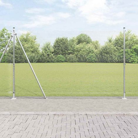 Zaunpfosten Silber 10 x 1,6 m (16 x 16 mm Maschenweite) Stahl