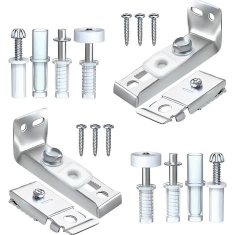 Double-leaf door track set, 2 fitting sets for folding doors. Spare parts including upper and lower pivot points, bracket and guide roller for 2.2-inch track. (1/5)