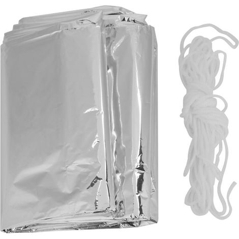 Couverture de survie réfléchissante pour camping, randonnée et abri d'urgence portable