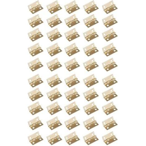 Charnières Miniatures 60 Piéce Mini Charnières Rétro Petites Charnières Charnière pour boîte à bijoux avec 240 Vis, 10mm8mm, Doré (1/4)