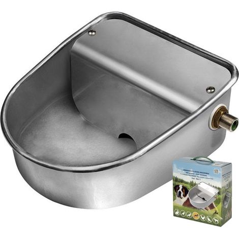 Abbeveratoio automatico per cani in Acciaio Inox 20 x 24 x 10 cm. Permette di Funzionare con alta Pressione