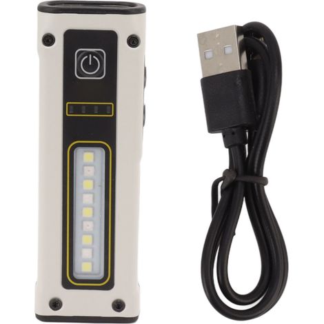 Tragbare COB-LED-Taschenlampe mit zwei Lichtquellen, 800-mAh-USB-C-Ladefunktion und starkem Magneten sowie einstellbarer weißer Beleuchtung. (1/5)