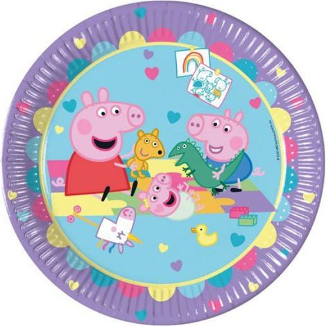 Assiette - Carton - Ronde - 23 Cm - Décoration Festive Enfant - Bleu - Lot De 8